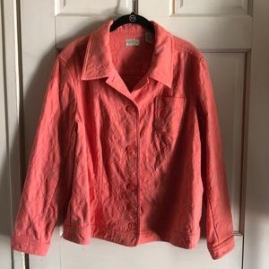 Women’s 16-18W Spring Jacket Peach Embroidery